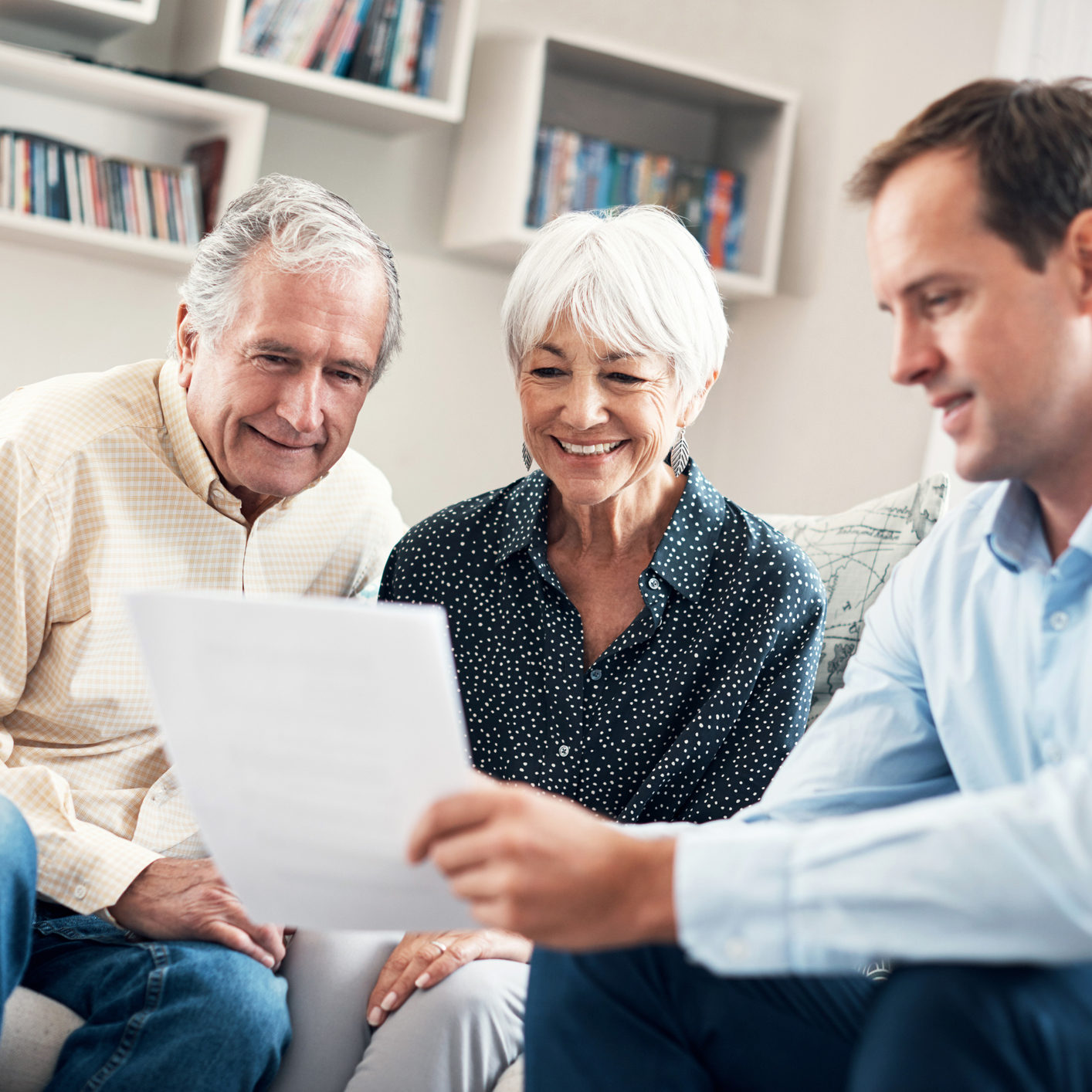 Shot of a senior couple getting advice from their financial consultant at home